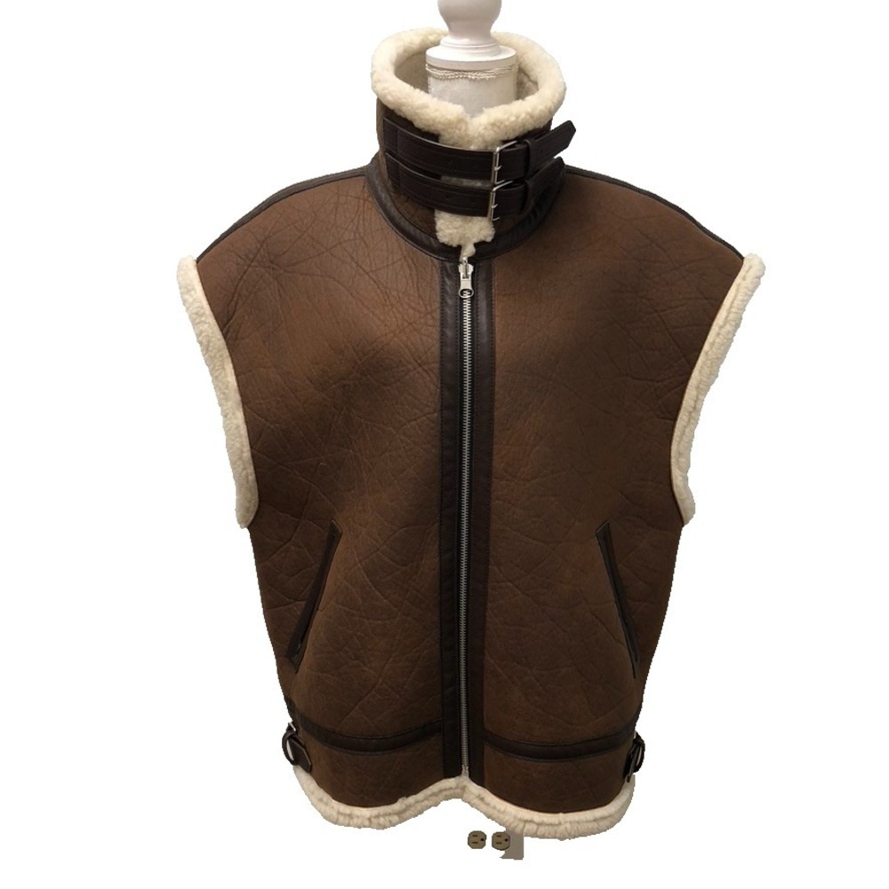 Top Dressing Fake Leather Mustang Vest Womens XL Oversize Shearling Gorpcore
